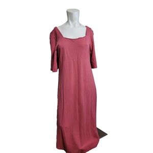 Soft Surroundings Large Dress square neck 3/4 sleeve stretch shift